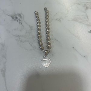 Tiffany & Co. Sterling Silver Bead Bracelet with Heart